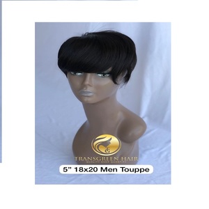 Produit de qualité supérieure 100 brut non transformé temple indien vierge 5 ''18x20 hommes toupet extension de cheveux prix de gros fournisseur indien - Product Image 4
