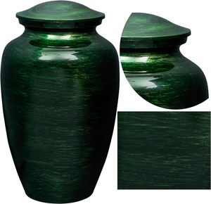 โกศเถ้าโลหะของมนุษย์พร้อมฝาสีเขียวสำหรับเก็บขี้เถ้าและขี้เถ้าอันเป็นที่รักโดยผู้ส่งออกอินเดีย - Product Image 2