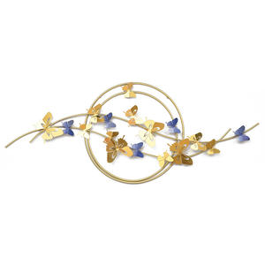 งานศิลปะติดผนังรูปใบแปะก๊วยสีทองหรูหราทันสมัย ขนาดใหญ่ 3 มิติ ทำจากเหล็ก ประดับตกแต่งผนังสำหรับห้องนั่งเล่น โรงแรม และบ้าน - Product Image 3