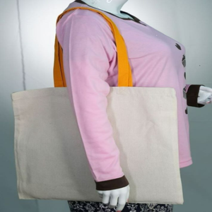 Sacs promotionnels de shopping en gros, écologiques, en coton biologique, avec fermeture éclair et bouton, logo personnalisé imprimé - Product Image 4