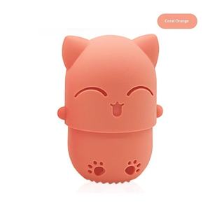 Nuevo Estuche Protector de Silicona Portátil con Diseño de Gato de Dibujos Animados Europeo Americano para Borla de Maquillaje y Esponja de Belleza, con Función de Limpieza y Almacenamiento, Modelo Cápsula - Product Image 6