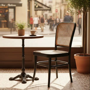 Silla de Comedor Moderna Hecha a Mano de Madera Maciza y Ratán, Asiento y Respaldo de Mimbre, Ecológica, para Restaurante, Hotel, Villa, Muebles de Sala de Estar - Product Image 2