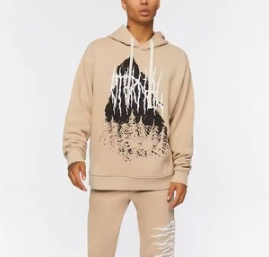 เสื้อมีฮู้ดผ้าฟลีซสำหรับผู้ชายผ้าคอตตอนสี100% ซีดจางเหมาะสำหรับ MS-HD-0008 - Product Image 2