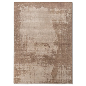 พรมขนสัตว์และไหมไผ่ถักมือสีเบจและสีน้ำตาล ขนาด 9x12 ฟุต รูปทรงสี่เหลี่ยมผืนผ้า สำหรับห้องนั่งเล่นหรือทางเดินในบ้าน-AKWB-3564 - Product Image 1