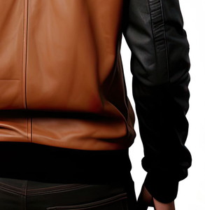 Chaqueta para hombre 2026 de piel de oveja genuina personalizada, color marrón y negro, tejido de punto acanalado, suave, casual, deportiva, elegante, cortavientos e impermeable. - Product Image 6