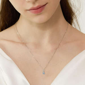 Ready Ship VVS D Color 2 Carat Brilliant Cut Moissanite Claw Setting Stud Solitaire Pendant Necklace Link Chain 925 Sterling - Product Image 5