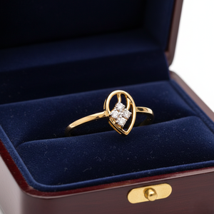 แหวนทองประดับเพชรดีไซน์ใหม่สำหรับผู้หญิง-ของขวัญวันครบรอบที่เรียบง่ายและสง่างาม - Product Image 4