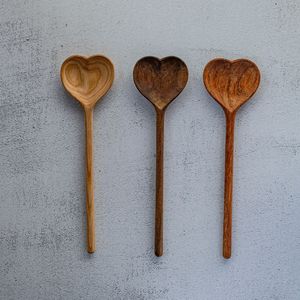 Children Vintage Japanese Wooden <b>Small</b> Baby Spoon Set of 2 Kid Flatware Utensil Cutlery Long Handle Solid Wood Coffee Spoon - Product Image 2
