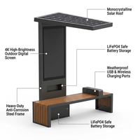 Banc intelligent à énergie solaire avec écran publicitaire LED |   Sièges publics à coût d'électricité zéro |   Banc de jardin en acier résistant aux intempéries IP65