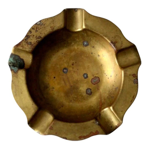 Cendrier classique en laiton massif avec porte-cigarettes en métal gravé de motifs floraux, rond, pour table, décoration d'intérieur, accessoire pour fumeurs, prix avantageux - Product Image 2