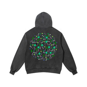 Oem ropa deportiva pulóver Streetwear ácido lavado algodón sudaderas con capucha personalizado Vintage desgastado sudaderas con capucha hombres - Product Image 1