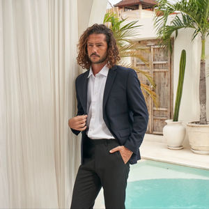 Pantalones Formales Clásicos de Corte Recto para Hombre BEAM, Talla XL, 100% Poliéster, Cierre de Cremallera, Cintura Media, Color Sólido, Cómodos para el Verano - Product Image 6