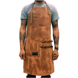 Delantal de Soldadura de Cuero Vacuno Resistente a las Llamas, Ropa Duradera, Delantal de Soldadura de Cuero Resistente al Calor, Ropa Industrial Protectora - Product Image 1