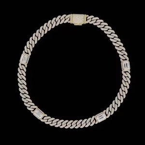 สร้อยคอเงินสุดหรูทันสมัยสำหรับทั้งชายและหญิงประดับเพชรแบบคิวบิแกน D COLOUR VVS เครื่องทดสอบเพชรเม็ดเพชรสำหรับงานแต่งงาน - Product Image 2