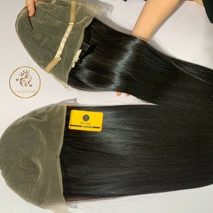 Cuticule de trame de peau droite d'os de cheveux de Remy de haute qualité alignée HD pour la perruque frontale de dentelle cheveux crus vietnamiens avec pour la trame de génie - Product Image 2