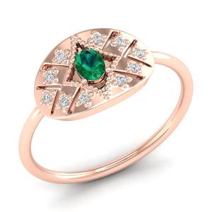 Anillo de Compromiso REYES, Nuevo, Oro Sólido de 14K, con Moissanita Certificada por GRA, para Mujer, con Gema Esmeralda Verde - Product Image 2