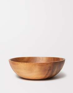 Ensaladera de madera hecha a mano, diseño de grano de madera de estilo rústico natural ecológico para fiestas - Product Image 4