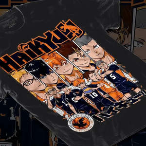 เสื้อคาราสึโนะ ไฮคิว ผ้าฝ้าย ลายพิมพ์ ดีไซน์สไตล์ลำลอง น้ำหนัก 220-300 กรัม พิมพ์ลายผ้าไหม สไตล์ลำลอง - Product Image 1