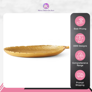 ถาดอลูมิเนียมทรงใบไม้สีทองขนาด30x16x3ซม. สำหรับตกแต่งบ้านจากผู้จำหน่ายที่มีประสบการณ์เชิงลึก - Product Image 4