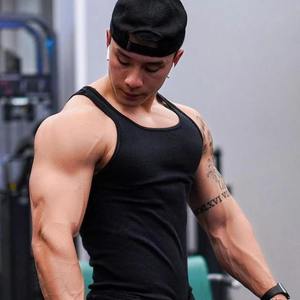 2025 été Slim Fit hommes gilet col rond Fitness t-shirt mode tendance mouvement t-shirts pour la course et l'entraînement - Product Image 4