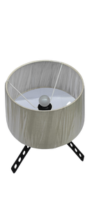 Hot Sale <b>Small</b> Metal Tripod Desk <b>Lamp</b> with Cotton <b>Shade</b> Black Texture LED Warm White Light for Home Decor - Product Image 2
