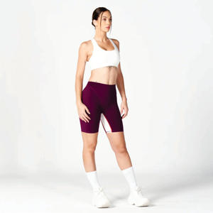 4 Way Stretch Tissu de performance léger 75% Polyamide 25% Elastane Athletic Fit Dark Purple Women Core V-Biker Shorts - Product Image 1