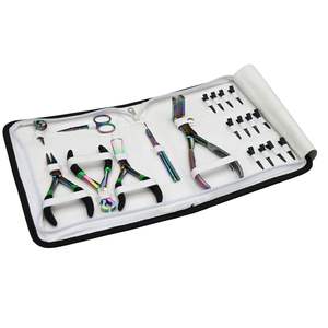 Heavy Duty <b>Hair</b> <b>Extension</b> Applicator Tool Kit with Equal Pressure Tape-In Plier <b>Bead</b> Crimper <b>Bead</b> Remover Bond Cutter Loop Hook - Product Image 6