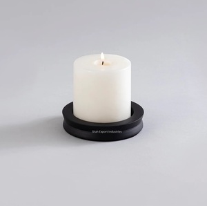 Standard Design Metal Round Shape <b>Candle</b> <b>Holder</b> for Wedding & Home Tabletop Decoration <b>Black</b> Color <b>Candle</b> <b>Holders</b> - Product Image 3