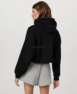 Premium femmes Jersey décontracté écologique surdimensionné à capuche 300 grammes automne pull brodé soie doublé col respirant - Product Image 2