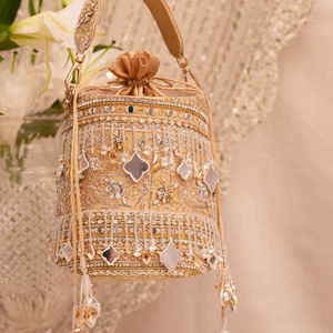 REFER EMBROIDERY UNIQUE BEST Bohemian Style <b>Pearl</b> Embroidery Work Hand <b>Clutch</b> Purses Fancy Design Evening Wedding Lining - Product Image 1