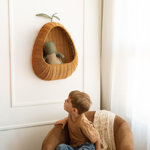 Handmade Pear Shape <b>Hanging</b> <b>Rattan</b> Woven Storage <b>Basket</b> - Product Image 3