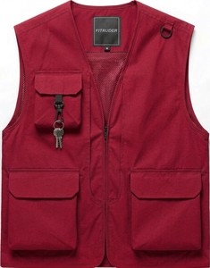 Chaleco Casual de Verano para Hombre, Multibolsillos, Impermeable, Cortavientos, Transpirable, de Secado Rápido, con Cierre y Cuello en V, de Lona y Poliéster - Product Image 4