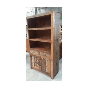 Gabinete de almacenamiento de madera recuperada de estilo antiguo, muebles ecológicos de 2 puertas y 2 cajones para el hogar, oficina, dormitorio, apartamento - Product Image 1