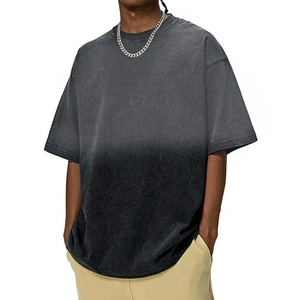 T-shirt surdimensionné délavé à l'acide pour hommes rétro vintage streetwear à manches courtes en coton t-shirt d'été décontracté fournisseur de tenues - Product Image 3