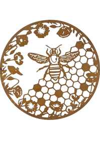 Arte Mural de Abeja de Metal Cortado con Láser, Diseño Moderno Personalizado Hecho a Mano, Patrón de Planta de Hierro, Decoración Colgante para Hogar y Jardín - Product Image 2
