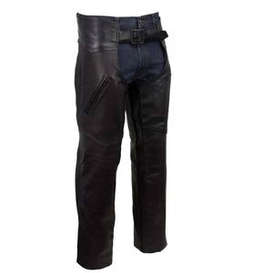 Chaps de moto en cuir véritable, logo personnalisé, noirs, pour hommes, chaps complets, haute qualité - Product Image 1