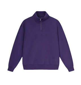 Jersey de cuello con cremallera personalizado 1/4, sudaderas de cuello alto de lana Polar con cuello levantado, sudadera de gran tamaño con cremallera para hombre, color sólido - Product Image 4