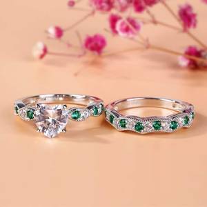 Anillo de Compromiso de Moissanita con Corte Redondo para Mujer, Anillo de Plata de Ley para Boda, Aniversario o Fiesta con Diseño Único - Product Image 1