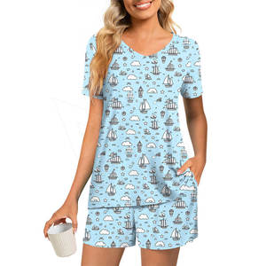 ชุดกางเกงขาสั้นผู้หญิงทำจากผ้าฝ้ายน้ำหนักเบาทำจากผ้าฝ้าย - Product Image 1