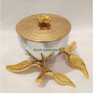 Dernier Style Décoratif Métal Forme Ronde Grand Bol Or Et Argent Plaqué Vaisselle Bol pour Mariages Décor Hôtels Cadeau - Product Image 1