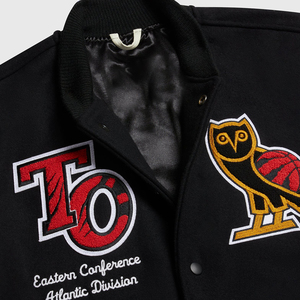 Logotipo de diseño libre Botones arriba Chaquetas universitarias de invierno Chaqueta de Letterman Chaqueta semiformal de béisbol - Product Image 4