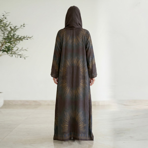 Abaya ouverte sans poids grande taille ODM en gros avec hijab assorti, vêtements de mariage islamiques modestes pour femmes, Kaftan de Dubaï - Product Image 4