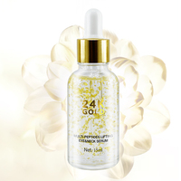 Sérum pour les yeux en or 24 carats avec acide hyaluronique et vitamines AC/E formule puissante anti-âge et éclaircissante pour la peau délicate du contour des yeux