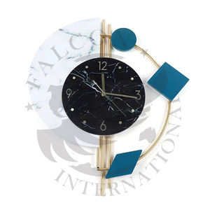 Horloge murale décorative en fer nordique silencieux affichage d'aiguille abstraite de style antique pour la décoration intérieure et le salon - Product Image 1