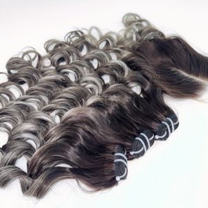 Paquets de cheveux de trame de couleur naturelle avec fermeture 100% cheveux humains vierges vietnamiens prix de gros - Product Image 3