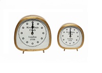 Radio silencieuse vintage Riverdale en métal doré, horloge analogique à quartz minimaliste fonctionnant sur piles pour salon, bureau
