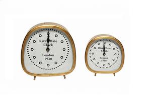 Horloge de table vintage en métal doré Riverdale, Londres 1930, horloge de bureau décorative pour salon, bureau, décoration de cheminée - Product Image 6