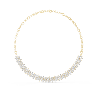 Collar llamativo RegalVine Aurora Bloom con diamante cultivado en laboratorio de corte princesa en oro amarillo de 14 quilates y chapado en rodio - Product Image 2