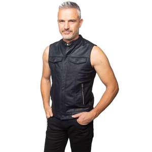 Custom Wholesale Breathable Motorbike <b>Vest</b> Men <b>Utility</b> Motorbike Leather <b>Vest</b> in Good Quality - Product Image 3