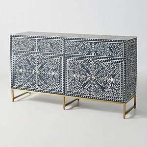 Tiroir à incrustation d'os de haute qualité, motif Floral multicolore, Table à incrustation d'os/nacre - Product Image 2